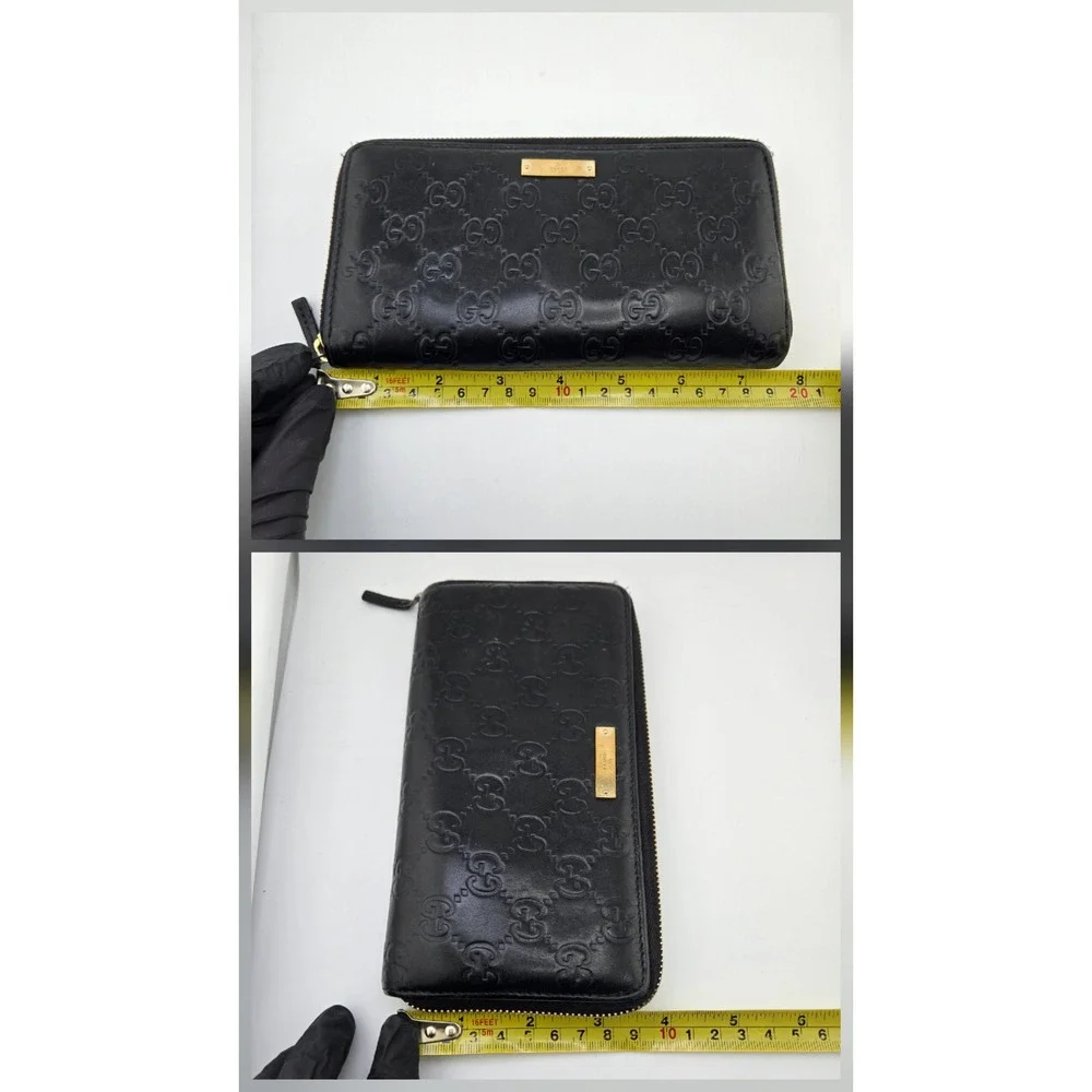 Gucci Guccissima Zip Around Wallet Black Leather GG Monogram 112724-496334 - Picture 10 of 10